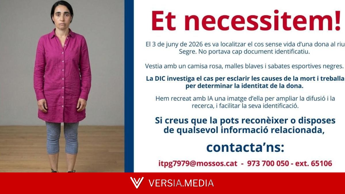 Identificada la mujer hallada muerta en el río Segre que los Mossos habían recreado con IA